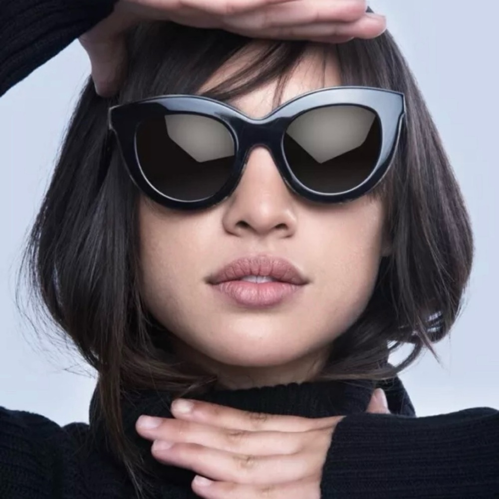 Victoria Beckham Black Layered Cat Eye Sunglasses